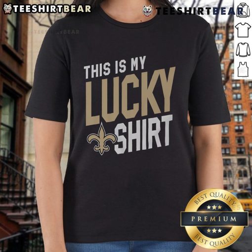 Top New Orleans Saints This Is My Lucky Ladies Tee featuring vibrant team colors and stylish design for fans.