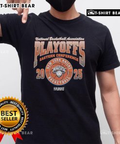 Top New York Knicks 2025 Playoff Participant Franklin T-Shirt featuring vibrant team colors and logo design.