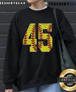 Top Number 45 Softball Jersey Sweatshirt featuring bold Number 45 print, perfect for fans and players alike.