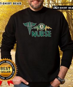 Top Nurse Heartbeat Oakland Athletics Baseball Sweatshirt featuring a stylish design for sports and healthcare fans.