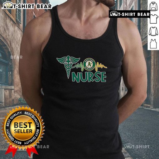 Top Nurse Heartbeat Oakland Athletics Baseball Tank Top featuring a stylish design perfect for fans and healthcare workers.