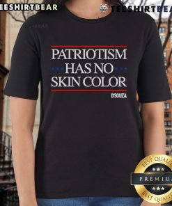 Top Patriotism Has No Skin Color Ladies Tee - stylish women's shirt promoting unity and love for country in diverse colors.