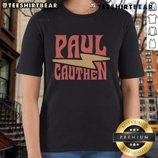 Top Paul Cauthen Bolt Ladies Tee featuring vibrant design and soft fabric, perfect for fans of country music and stylish apparel.