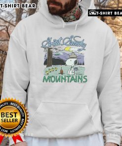 Alt Text: Cozy Top Peanuts Snoopy X Great Smoky Mountains National Park hoodie featuring a vibrant design and scenic backdrop.