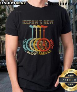 Top Peepaws New Fishing Buddy Arrives Soon Unicycle T-Shirt featuring a fun fishing graphic and colorful design.