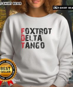 Peter Shankman wearing a Foxtrot Delta Tango FDT sweatshirt, showcasing a casual and stylish look.
