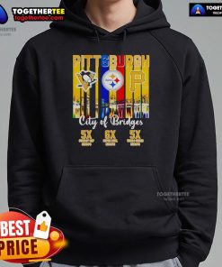 Cozy Top Pittsburgh City of Bridges hoodie featuring iconic bridge designs, perfect for city lovers and winter wear.