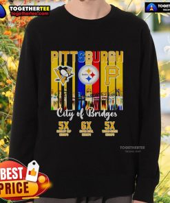 Cozy Top Pittsburgh City of Bridges sweatshirt featuring iconic bridge graphics, perfect for city pride and style.
