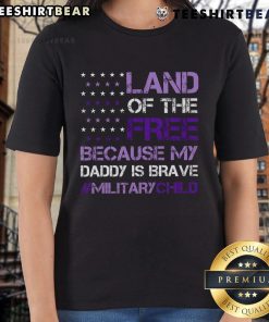 Top Purple Up For Military USA Flag Ladies Tee for Military Child Month, celebrating military families and support.