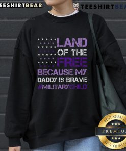Top Purple Up for Military USA Flag sweatshirt celebrating Military Child Month, featuring vibrant colors and patriotic design.