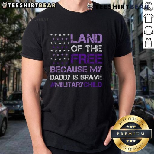 Top Purple Up for Military USA Flag T-Shirt celebrating Military Child Month with a vibrant design for proud military families.