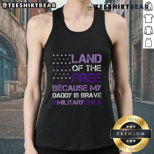 Top Purple Up for Military USA Flag Tank Top celebrating Military Child Month, perfect for proud military families.
