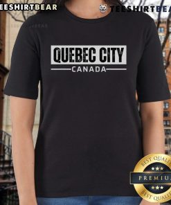 Vintage retro ladies tee featuring Quebec City, Canada design, perfect for stylish casual wear and travel enthusiasts.
