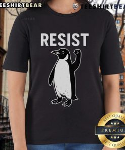 Top Resist Penguin Ladies Tee featuring a cute penguin design, perfect for casual outings and animal lovers.