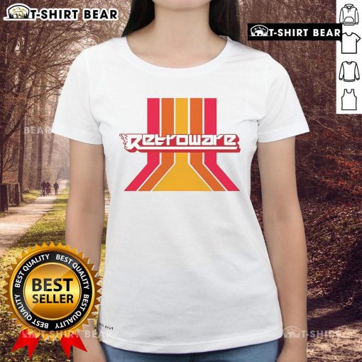 Top Retroware Old School Ladies Tee featuring a vintage graphic design in a stylish, comfortable fit for retro fashion lovers.