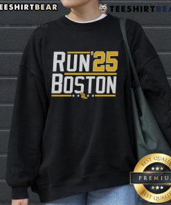 Top Run Boston 2025 sweatshirt featuring a stylish design, perfect for runners and fans of the Boston Marathon.