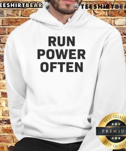 Top Run Power Often Hoodie in black, featuring a stylish design perfect for casual wear and athletic activities.