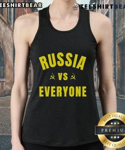 Top Russia Vs Everyone Tank Top featuring bold graphics and a stylish design for casual wear and sports enthusiasts.