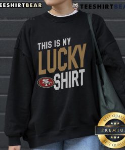 Alt Text: Cozy sweatshirt featuring San Francisco 49ers logo, perfect for game day and showcasing team spirit.