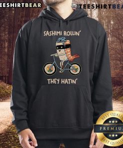 Top Sashimi Rollin They Hatin Hoodie featuring vibrant sushi graphics, perfect for sushi lovers and streetwear enthusiasts.