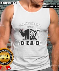 Top Schrodinger's Cat Dead and Alive Quantum Physics Tank Top featuring a playful design of the iconic cat illustration.