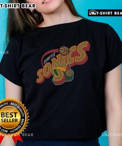 Alt Text: Top Seattle Supersonics Hardwood Classics Evergreen Ladies Tee featuring vibrant team colors and stylish design.