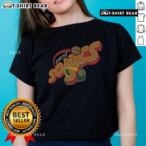 Alt Text: Top Seattle Supersonics Hardwood Classics Evergreen Ladies Tee featuring vibrant team colors and stylish design.
