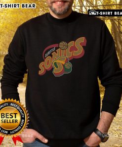 Alt Text: Top Seattle Supersonics Hardwood Classics Evergreen Sweatshirt featuring vibrant team colors and classic logo design.