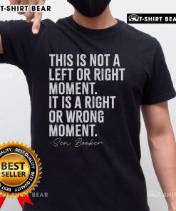 Alt Text: Top Senator Cory Booker T-Shirt featuring 'This Is Not A Left Or Right Moment' slogan for political activism.