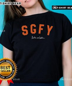 Alt Text: Top SGFY So Gay For You Ladies Tee featuring vibrant colors and stylish design for LGBTQ+ pride apparel.