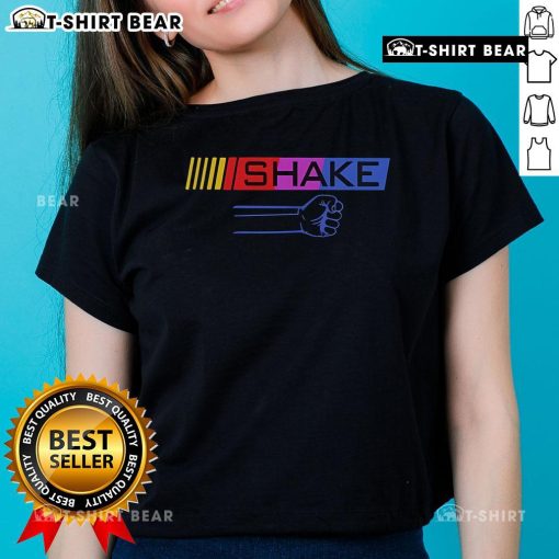 Top Shake or Bake Ladies Tee featuring a stylish design, perfect for casual wear and baking enthusiasts.