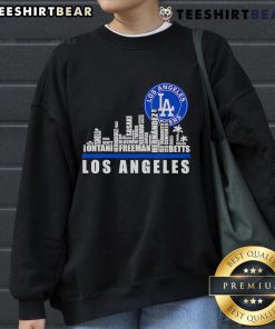 Los Angeles Dodgers players name logo sweatshirt featuring a stylish top skyline design.