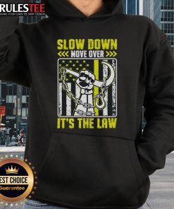 Top Slow Down Move Over It's The Law tow operator hoodie in vibrant colors, promoting road safety for tow truck drivers.