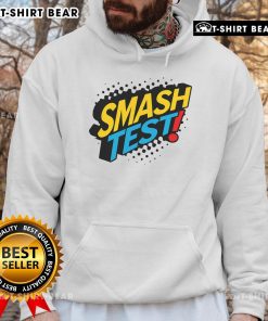 Teacher wearing 'Don't Stress' hoodie during Top Smash Test exam day, promoting a calm school atmosphere.