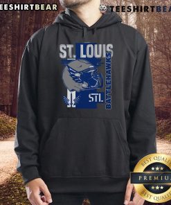 Alt Text: Stylish Top St. Louis Battlehawks helmet frame hoodie featuring team colors and logo, perfect for fans.