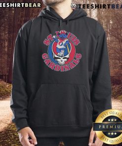 Alt Text: Top St. Louis Cardinals x Grateful Dead Bear Skull hoodie featuring vibrant graphics and a stylish design.