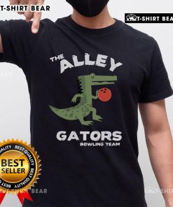 Top The Alley Gators Bowling Team T-Shirt featuring vibrant colors and a fun design, perfect for bowling enthusiasts.