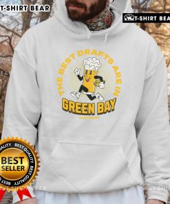 Green Bay Wisconsin beer mascot hoodie featuring vibrant design, perfect for fans of local brews and cozy apparel.
