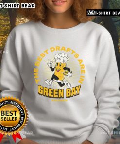 Green Bay Wisconsin beer mascot sweatshirt featuring vibrant design, perfect for fans of local brews and cozy apparel.