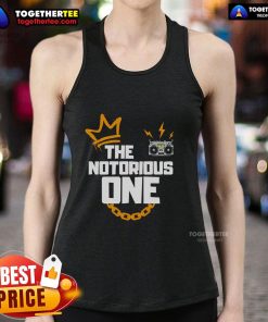 Alt Text: Stylish Top-The-Notorious-One tank top featuring a bold graphic design, perfect for casual summer outfits.