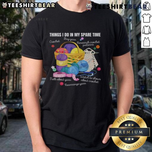 Alt Text: Crochet Lovers Arts And Crafts T-Shirt featuring fun designs for hobbyists in their spare time.