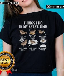 Quail bird lover ladies tee featuring fun designs, perfect for showcasing hobbies in spare time. Stylish and comfortable.