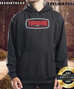 Top Thrashin Supply Company badge hoodie featuring a stylish design and vibrant colors, perfect for casual wear.