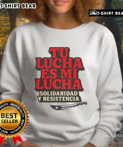 Top Tu Lucha Es Mi Lucha sweatshirt featuring a bold design, perfect for wrestling fans and casual wear.