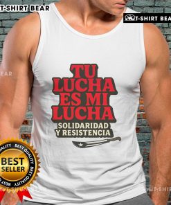 Top Tu Lucha Es Mi Lucha tank top featuring vibrant graphics, perfect for expressing your passion for wrestling.
