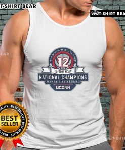 UConn Huskies women's basketball 12x NCAA National Champions logo tank top showcasing team pride and athletic style.