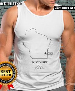 Stylish top featuring the Wisconsin Bucks logo on a tank top designed by Kuz, perfect for game day or casual wear.