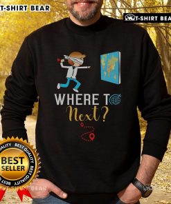 Cozy sweatshirt featuring 'Top World Traveler' design, perfect for international world travelers and adventure enthusiasts.