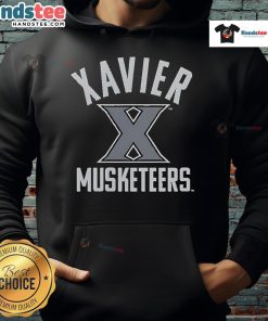 Alt Text: Top Xavier University Musketeers logo hoodie featuring vibrant colors and stylish design for fans and supporters.