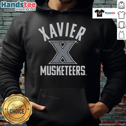 Alt Text: Top Xavier University Musketeers logo hoodie featuring vibrant colors and stylish design for fans and supporters.